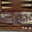 ropoda Sapele Wood Backgammon Board Game Set (15 Inches) for Adults and Kids - Classic Board Strategy Game - Portable and Travel Backgammon Set with Wooden Playing Pieces and Accessories