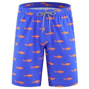APTRO Men's Quick Dry Swim Trunks 9" Bathing Suit Breathable Board Shorts Summer Beach Swimwear Shark Orange 1XL