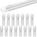 T8/T10/T12 4 Foot LED Light Tube 20W 48 inch, 40W Equivalent, Cool White 6000K, Clear Cover, Dual-end Powered, Ballast Bypass Retrofit, ETL Listed, 16-Pack (16 Count )