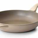 PRICUSIS Nonstick Frying Pan, 8/10/12 Inch Skillet with Stay Cool Handle, Stain/Scratch/Crack Proof, Induction Compatible & Oven Safe, Dishwasher Safe, PFOA Free (12-Inch, Natural Linen)