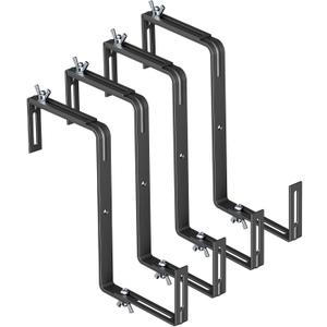 Adjustable Planter Box Brackets,Enhanced Bottom Support,Universal Outdoor Hanging Brackets,Flower Box Brackets for Fence Railings, Windowsill, Patio, Garden,Balcony. (Black)