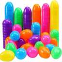 Abakuku 500 Pcs Easter Eggs,2.35" Assorted Bright Colors Plastic Easter Eggs for Easter Hunt,Easter Themed,Decorations,Basket Stuffers Fillers