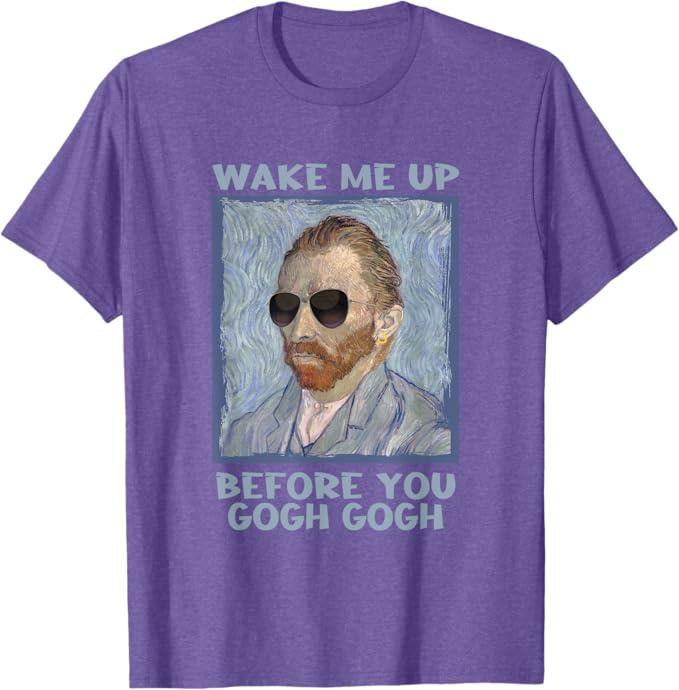 Artsy Van Gogh Meme for Men Design for artists men T-Shirt (Small, Purple)
