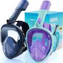 Greatever Full Face Snorkel Mask, Snorkeling Gear for Adults with Latest Dry Top Breathing System and Detachable Camera Mount, Foldable Snorkel Set for Family Snorkeling Trips, Anti-Fog & Anti-Leak