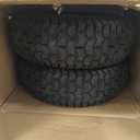 (2-Pack) 16x6.50-8 Pneumatic Tires on Rim - Universal Fit Lawn Mower and Yard Tractor Wheels - With Chevron Turf Treads - 3" Centered Hub and 3/4" Bushings - 396 lbs Max Weight Capacity