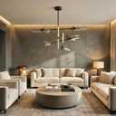 Modern Living room Dining room Sputnik Chandelier, Bedroom Hallway Light Fixtures, Pendant Lights Kitchen Island, Hanging Lights Ceiling Light Farmhouse Kitchen Decor Fixture Lamparas (Black & Gold-8)