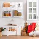 3 x Lineshading 4 Pcs Pegboard Shelves, 10 x 4 Inch Metal Shelf Brackets Pegboard Tray Accessories Wall Organizer for Craft Room Home Garage Nursery Workbench Kitchen (White)