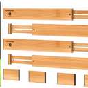 ANTOWIN Bamboo Drawer Dividers Organizers, Drawer Separators Splitter, 17-22 inches Long Adjustable Spring-loaded Organizer for Large Utensil, Clothes, Tools Drawers(yellow)