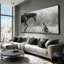 Animal Canvas Wall Art Vintage Print Pictures Farmhouse Wall Decor 29"x58" Bedroom Artwork for Over Bed Office Decorations (Black)