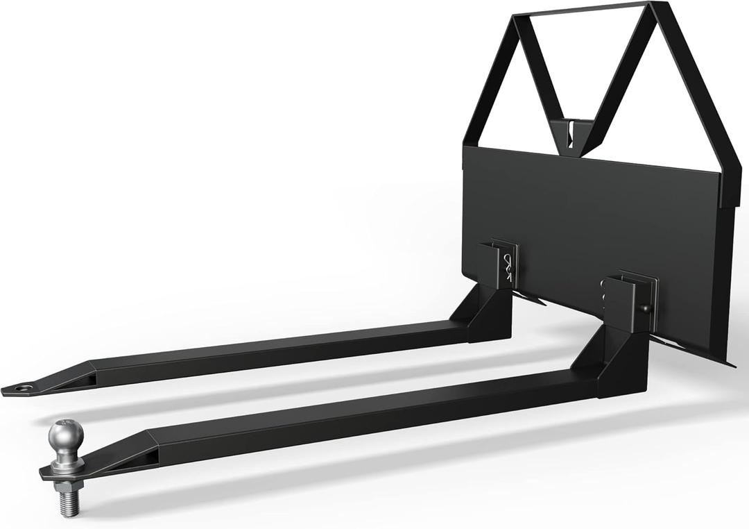 YITAMOTOR 46" Pallet Fork Quick Attach Mount Attachments, Heavy Duty Skid Steer Forks with 1-7/8'' Hitch Ball, 2000lbs Capacity Compatible with Loaders Tractors