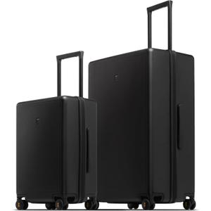 LEVEL8 Luggage Sets 2 Piece, 20/28 inch Hardshell Suitcases Sets, Lightweight Luminous Textured Hardside with Spinner Wheels, Tsa Lock, 2-Piece Set (20/28), Black
