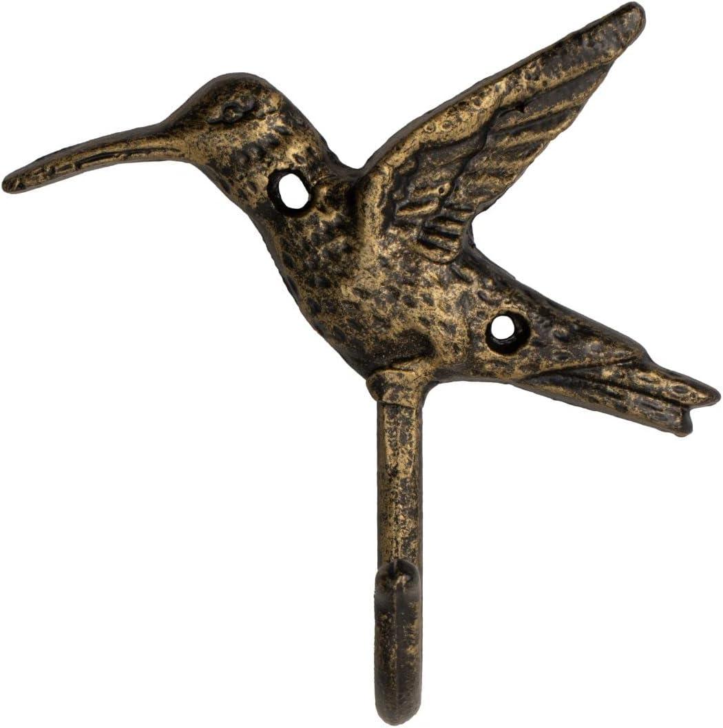 Wall Mounted Cast Iron Home Decor Single Hook with Unique Design (Hummingbird)