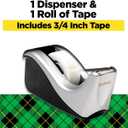 Scotch Desktop Tape Dispenser, Silvertech Two-Tone (C60-ST),Plastic