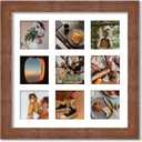 Brown Barnwood Matted Instagram Photo Frame for 9 Photos