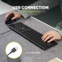 Perixx PERIBOARD-210 US Wired Full-Size USB Keyboard with Quiet Keys for Desktop, Laptop, and Tablet - X Type Scissor Keys - Black - US English (11726)