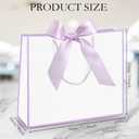 Silkfly 12 Pcs Thank You Gift Bags with Handle 12x10x4'' Welcome Elegant Gifts Bag with Bow Ribbon for Mother's Day Wedding Graduation Bridesmaid Baby Shower Birthday Housewarming (White,Lavender)