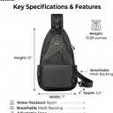 Javolto Sling Bag for Men Crossbody Backpack, Small Sling Backpack Mens Shoulder Bag, Casual Daypack Hiking Bag for Travel
