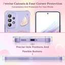 2 x Clear Case Compatible with Samsung Galaxy A53 5G, Cute Butterfly Print Protective Cover for Girls Women, Slim Soft TPU Four Corners Shockproof Case for Samsung A53 - Light Pink Butterfly