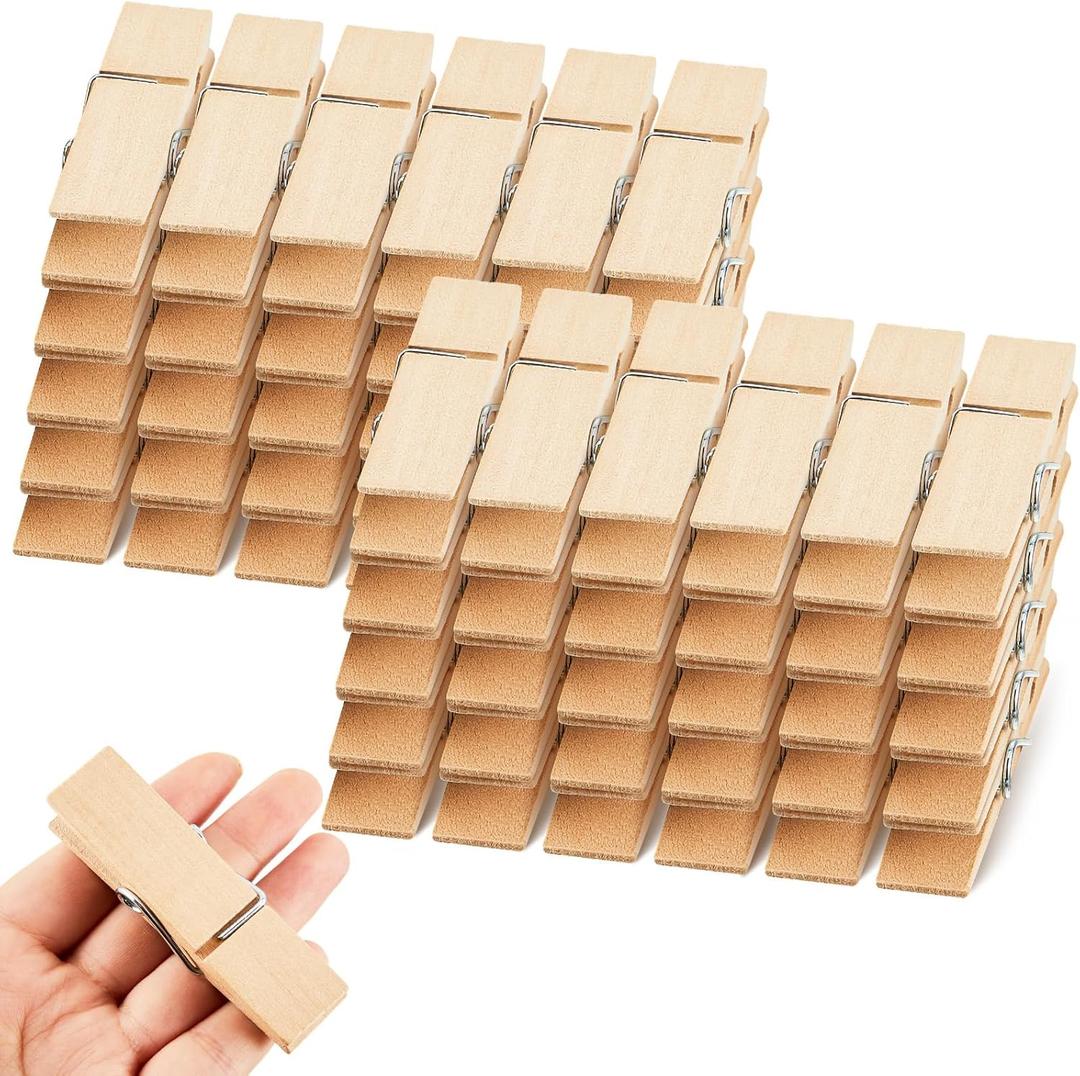 Kigley 90 Pcs Large Wooden Clothespins Extra Wide 2.83 Inches Length Sturdy Wooden Clothespin Heavy Duty DIY Clips for Laundry Hanging Clothes Craft Food Opened Bags Display DIY