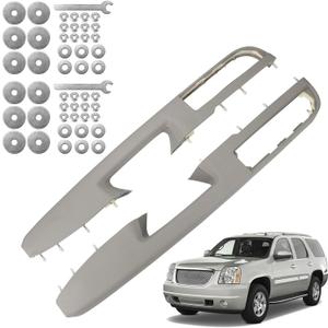 926-740 Front Driver & Passenger Side Armrest - Repair Compatible with Chevy Silverado Avalanche Tahoe Suburban & GMC Sierra Yukon 2010-2014, Door Release Handle Above Armrest - GM# 84127281 (Grey)