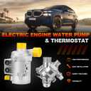 11517586925 Electric Engine Water Pump &11537536655 Thermostat Compatible with BMW 128i 323i 323xi 328i 330i 525i 528i 528xi 530i 530xi X3 X5 Replace#11517563183 11517546994 11517586924