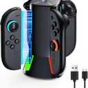 Controller Charging Dock for Nintendo Switch-2: GEEKERA 4-in-1 Charger for Joycon 2 Accessories Charging Station with RGB Light for Family Game Travel Man Friends (Black)