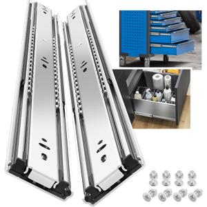 SHUHANG 1 Pair 150 lb Load Capacity Heavy Duty Drawer Slides 12 14 16 18 20 22 24 26 28 30 32 34 36 38 40 Inch Full Extension Ball Bearing Rails Side Mount Cabinet Glides RV Tool Box Runners