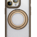 Magnetic for iPhone 16 Pro Case Camera Control Button with Stand [Compatible with MagSafe] [360 Rotatable Ring Holder Kickstand] [Military Grade Protection] 16Pro Phone Case 6.3 Inch, Desert/Clear