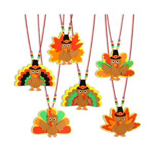 Fall Thanksgiving Crafts for Kids Adults, Make A Turkey Necklace Thanksgiving Activities Fall Party Favors Gifts Crafts Supplies Classroom Prizes DIY Thanksgiving Crafts for Toddlers Kids Age 4-8 8-12