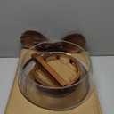 Extra Large Glass Salad Bowl with Lid Set, 5-Qt (160 fl oz) Mixing/Serving Bowl with Wood Base & Salad Servers, Trifle Bowl for Kitchen, Parties & Christmas