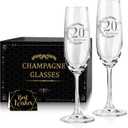20th Anniversary Champagne Flutes, Wedding Gifts Anniversary for Couple, 20th Wedding Anniversary Champagne Flutes Glasses Set of 2, Couple gifts, 20th Anniversary for Couples Gift (2 Count (Pack of 1))