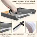 Firbon 12-Inch Wood Base Guillotine Paper Cutter, Heavy Duty 30-Sheet Capacity Precision Paper Trimmer for Cardstock, Photos, A4 Paper, Office & Classroom
