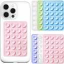 Anteel 6 Pack Silicone Suction Phone Case Adhesive Mount, Strong Grip Holder for Selfies and Tiktok Videos, Hands-Free Sticky Phone Grip for iPhone and Android, 2.17" x 3.15"