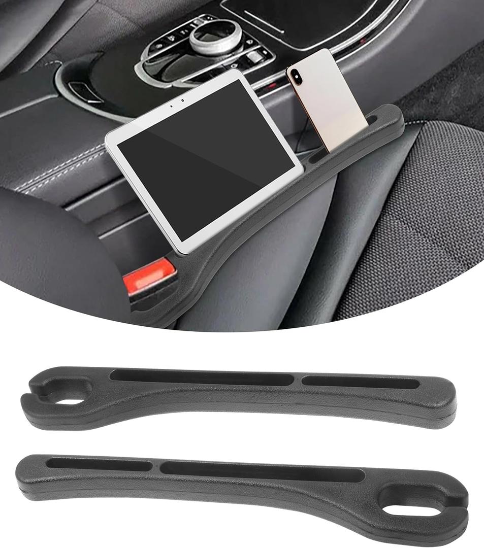Bylikeho 2 Pack Car Seat Gap Filler,Car Gap Filler,Car Accessories Car Seat Gap Filler Organizer,Prevent Things from Falling Between Seat and Center Console,Universal Gap Filler for Car(Black)