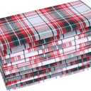 Palisa Christmas Cloth Napkins Set of 12 - Decorative Plaid Check Dinner Napkin for Holiday Guest Party and Gift, Cocktail, Thanksgiving | Washable 100% Cotton Reusable Table Linen 18x18 Inch - Red