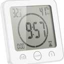 AOZBZ Shower Wall Clock, Digital Kitchen Timer with Alarm, Waterproof Touch Screen Timer, Temperature Humidity Display with Suction Cup Hanging Hole (White)