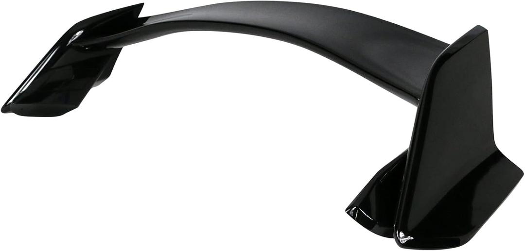 IKON MOTORSPORTS, Trunk Spoiler Compatible with 2017-2021 Honda Civic Hatchback 4-Door, Painted #NH731P Crystal Black Pearl ABS Plastic Type R Rear Spoiler Wing, 2018 2019 2020