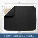 S&T INC. Dish Drying Mat XL, 18 x 24, Absorbent Microfiber Kitchen Counter Mat, Drying Pad for Dishes, Utensils, Pots and Pans, Extra Large, Diamond Texture, Black
