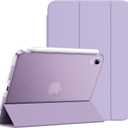 JETech Case for iPad mini (A17 Pro, 2024 Model, 7th Generation) / mini 6 (2021 Model, 6th Generation), Slim Stand Hard Back Shell Smart Cover with Auto Wake/Sleep (Purple)