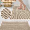 Smiry Waffle Bath Mat 36x24, Extra Soft Absorbent Bathroom Rugs, Non Slip Machine Washable Quick Dry Bath Rugs for Bathroom Floor, Tub, Shower, Home Decor Accessories, Brown & Cream