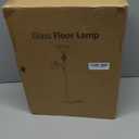 GyroVu Torchiere Floor Lamp for Living Room, LED Standing Reading Light for Bedroom with Glass Shade for Living Room Corner Bedroom Home Office,Bulbs Included (Yellow Lampshade, Glass 2 Head)