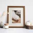 8x10 Picture Frame, Solid Oak Wood 8 x 10 Photo Frame with Mat to 5x7(Openning Size is 4.5x6.5), 10x8 Picture Frames for Wall and Tabletop Display, Natural Oak 8x10 Frame, (Walnut Set of 3)