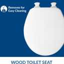 CHURCH Toilet Seat, Easy Clean Hinges Release for Deep Cleans, Durable Enameled Wood Seat, Round, White