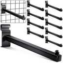 Oudain Gridwall Hooks 12 Inch Grid Wall Hangers Display Peg Hooks Slat Wall Accessories For Wire Panels Shelf(Black,9 Pack)