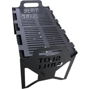 Foldable slot barbecue grill, portable steel barbecue stove, 20inch large baking tray, no tools required for immediate assembly, suitable for camping, picnics, travel, parties, and outdoor use.