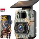 Trail Camera Sends Pictures to Cell Phone, 60MP 4K Game Camera 0.1s Trigger, Solar Trail Camera with 5200mAh Battery, IP66 Waterproof with 32GB SD Card, Trail Cam for Outdoor Wildlife Detection