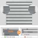 LazBlinds No Tools No Drill Cordless Zebra Blinds for Windows, Dual Layer Light Control for Day and Night, Light Filtering Privacy Roller Blinds and Shades for Home, 36" W x 48" H, Grey