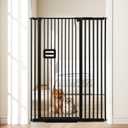 55'' Extra Tall Cat Gate, 38.6"-42.5" Wide Auto Close Tall Pet Gate for Doorways, Pressure Mounted High Dog Door Gate No Drilling Cat Fence Safety Baby Gate for Stairs, Doorways, Black