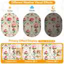Countewol Frosted Static Cling Window Film, Stained Glass Privacy Film with Rose Pattern, Anti-Glare UV Protection, Removable Decorative Window Clings for Home/Bathroom (Frosted Rose, 23.6 x78.7 in)