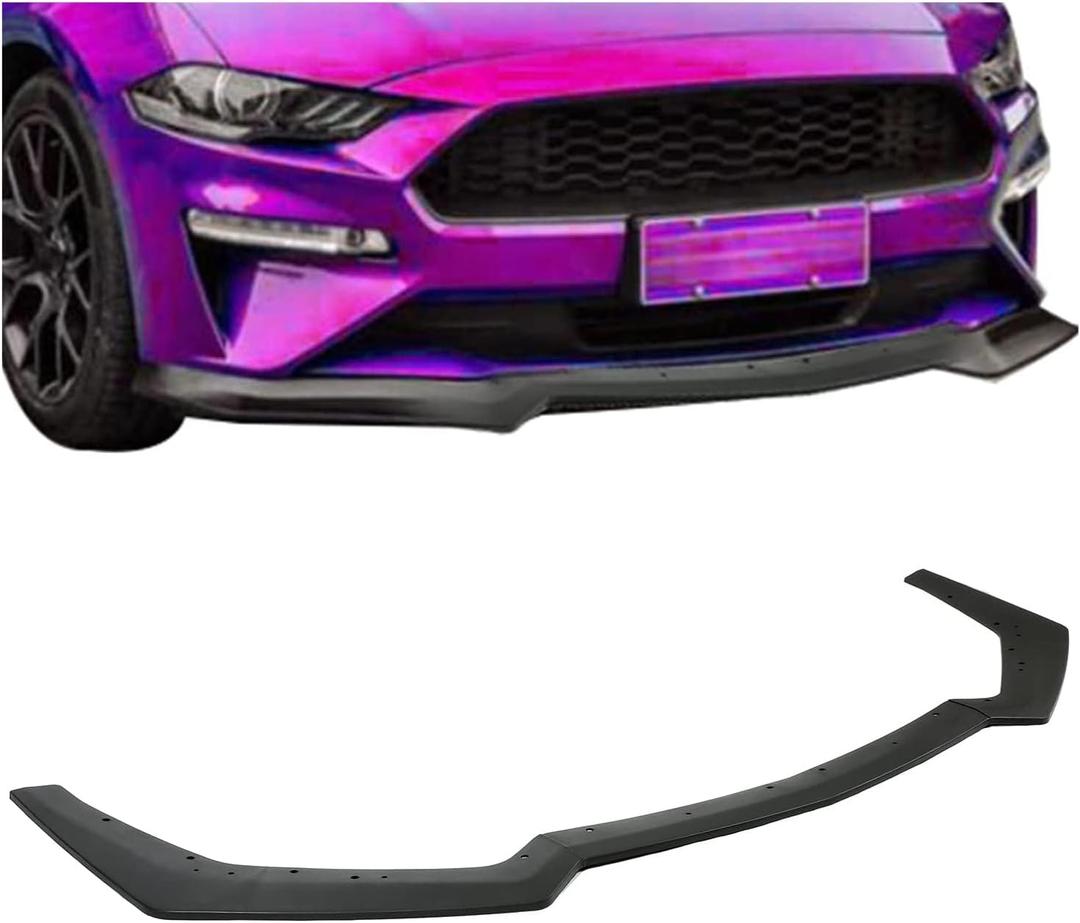 HECASA Bumper Lip Spoiler Compatible with 2018-2023 Ford Mustang GT Ecoboost Model Front Bumper Lip Chin Splitter Unpainted Black 3Pcs
